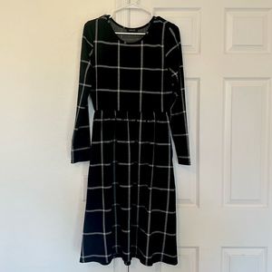 ROOLEE black checkered midi dress